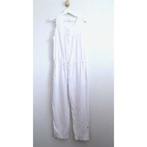 NEW! On the Road 100% Linen Jumpsuit White SZ Large - Picture 4 of 9